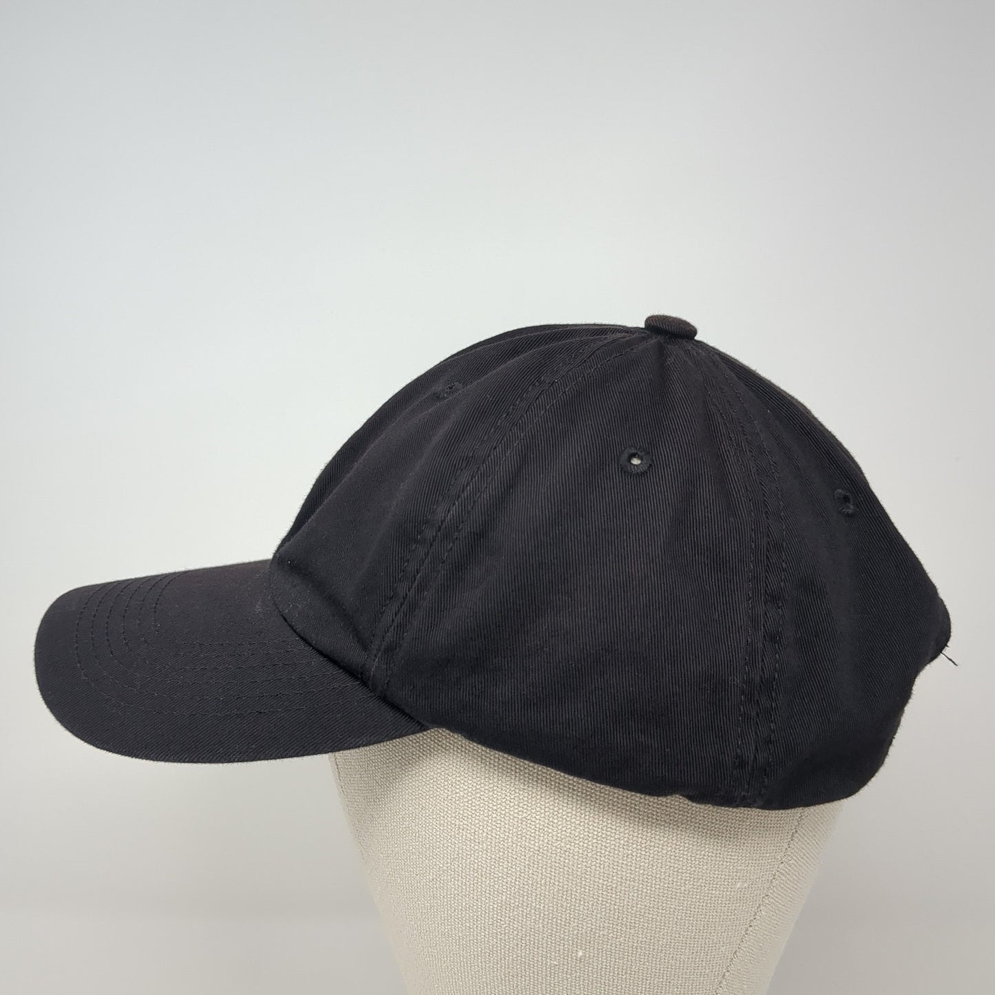 Unbranded Strapback Hat Black One Size Adjustable Outdoor Blank Solid