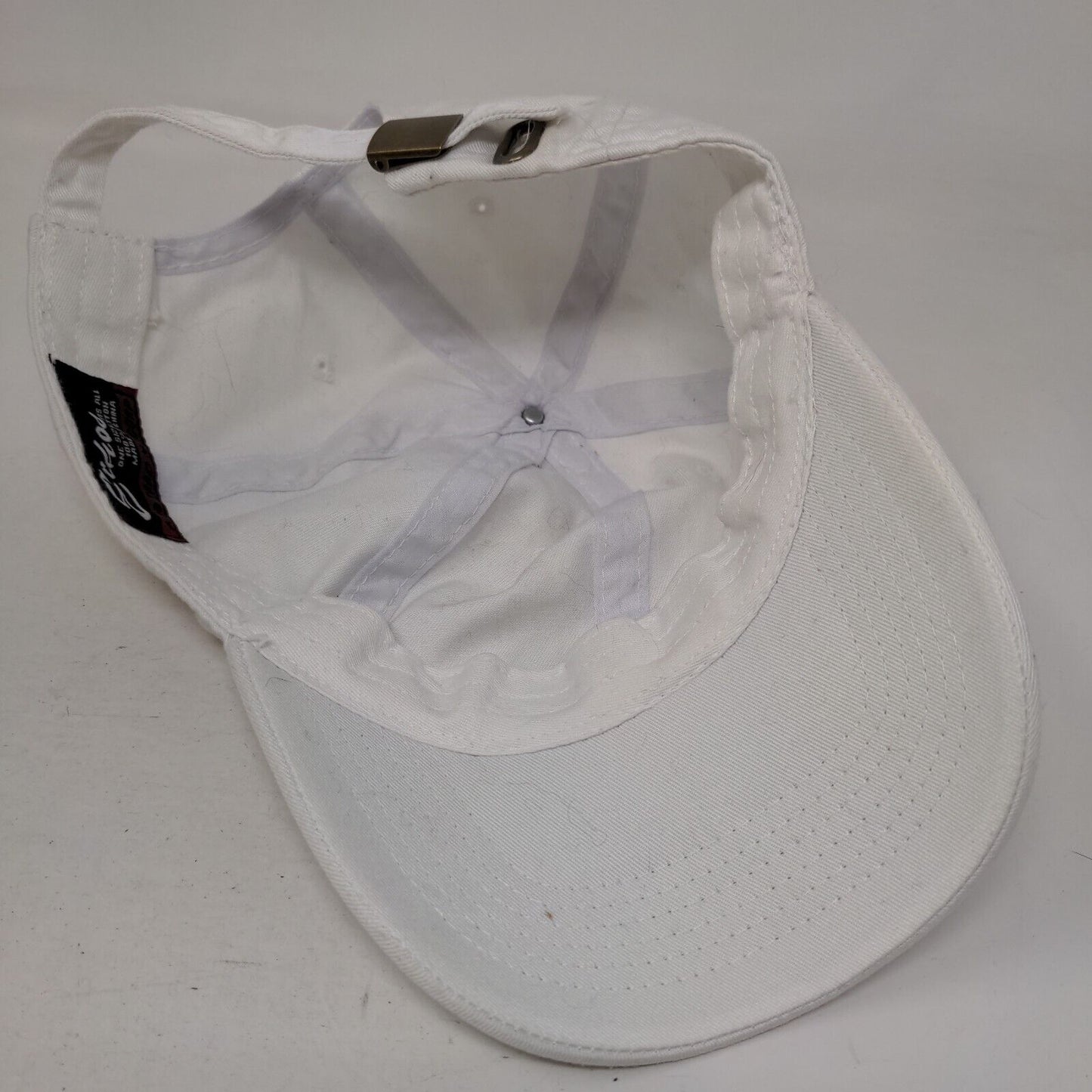 Eckos Slideback Hat White OSFA Adjustable Vented Holes 6 Panel Blank Cotton