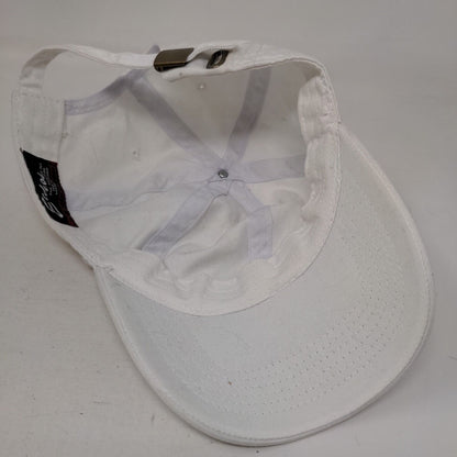 Eckos Slideback Hat White OSFA Adjustable Vented Holes 6 Panel Blank Cotton