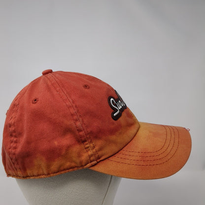 Sun Valley Idaho Strapback Hat Red OS Adjustable Extreme Fit Distressed Ahead