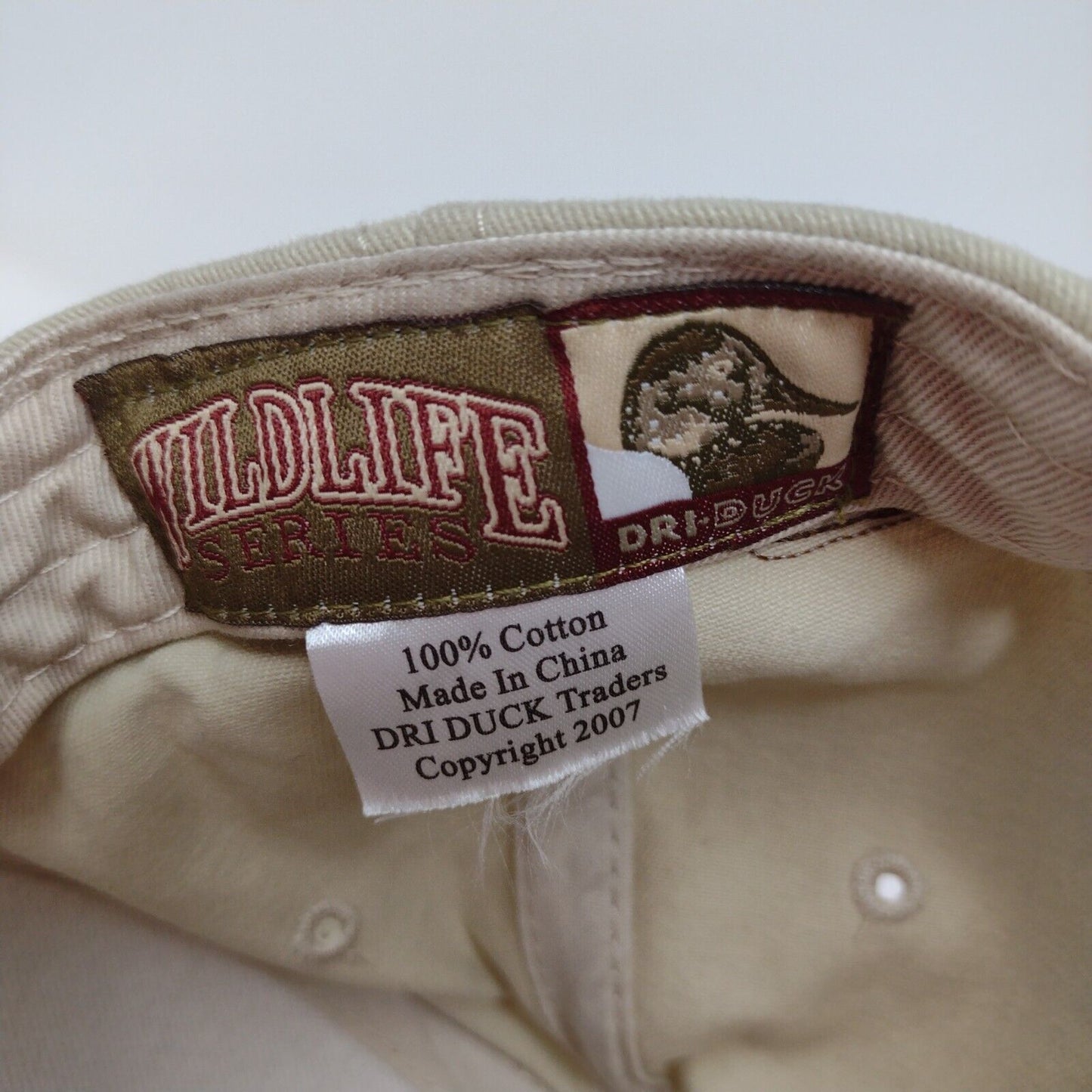 Connie Strapback Hat Tan OS Adjustable Embroidered Wildlife Series Dri-Duck