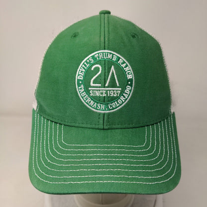 Devil's Thumb Ranch Snapback Mesh Back Trucker Hat Green One Size Ouray