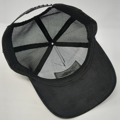 USA Flag Snapback Trucker Hat Black One Size Adjustable Patriotic Mesh Back