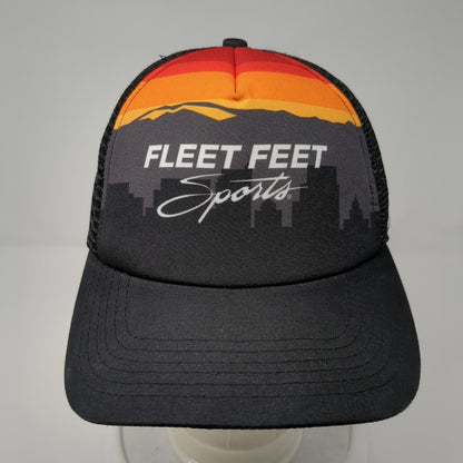 Fleet Feet Sports Snapback Trucker Hat Black OSFM Mesh Back Boco Gear