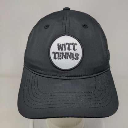 Witt Tennis Strapback Hat Black One Size Adjustable Vented Holes 6 Panel Adams