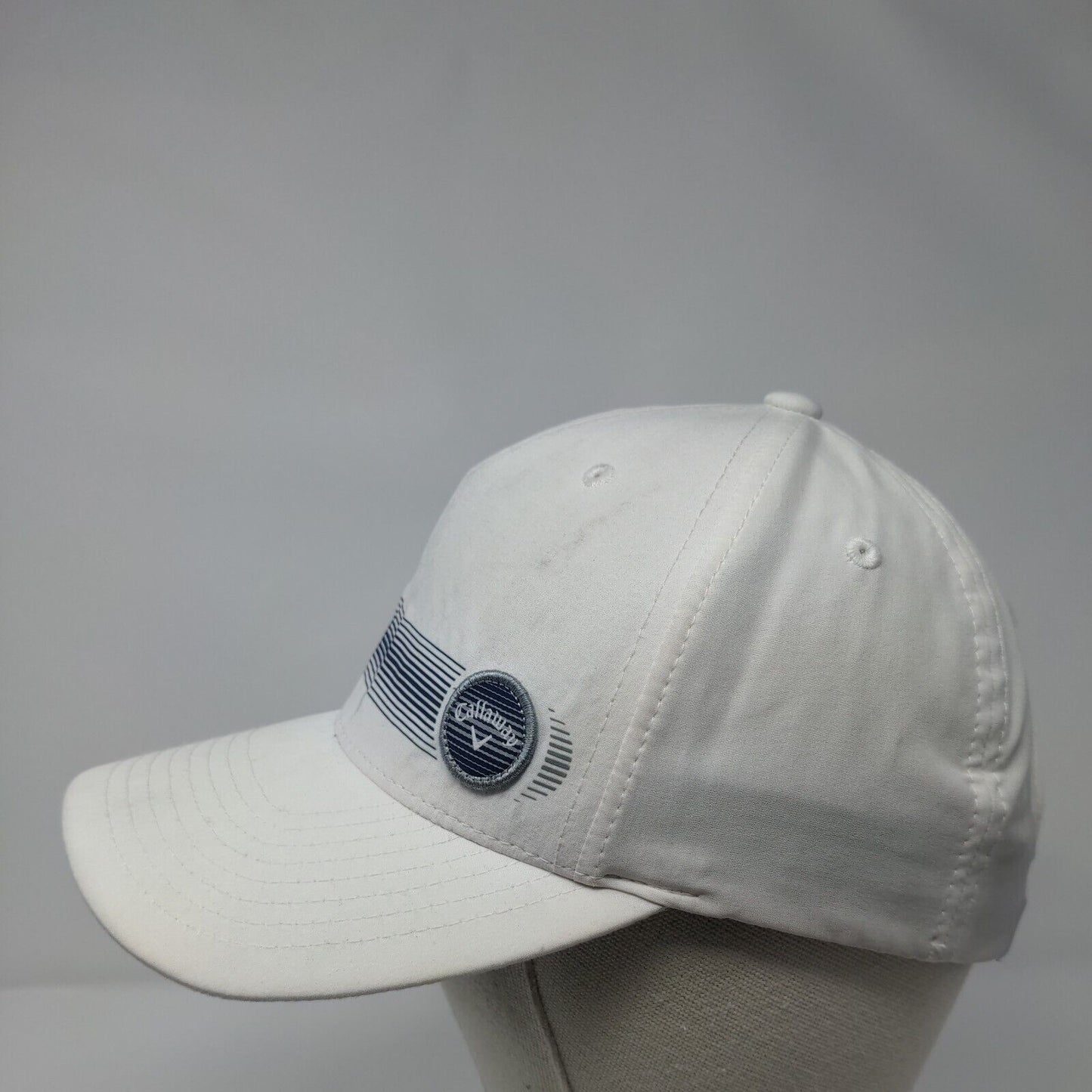 Callaway Snapback Hat White One Size Striped Adjustable Flexfit 110