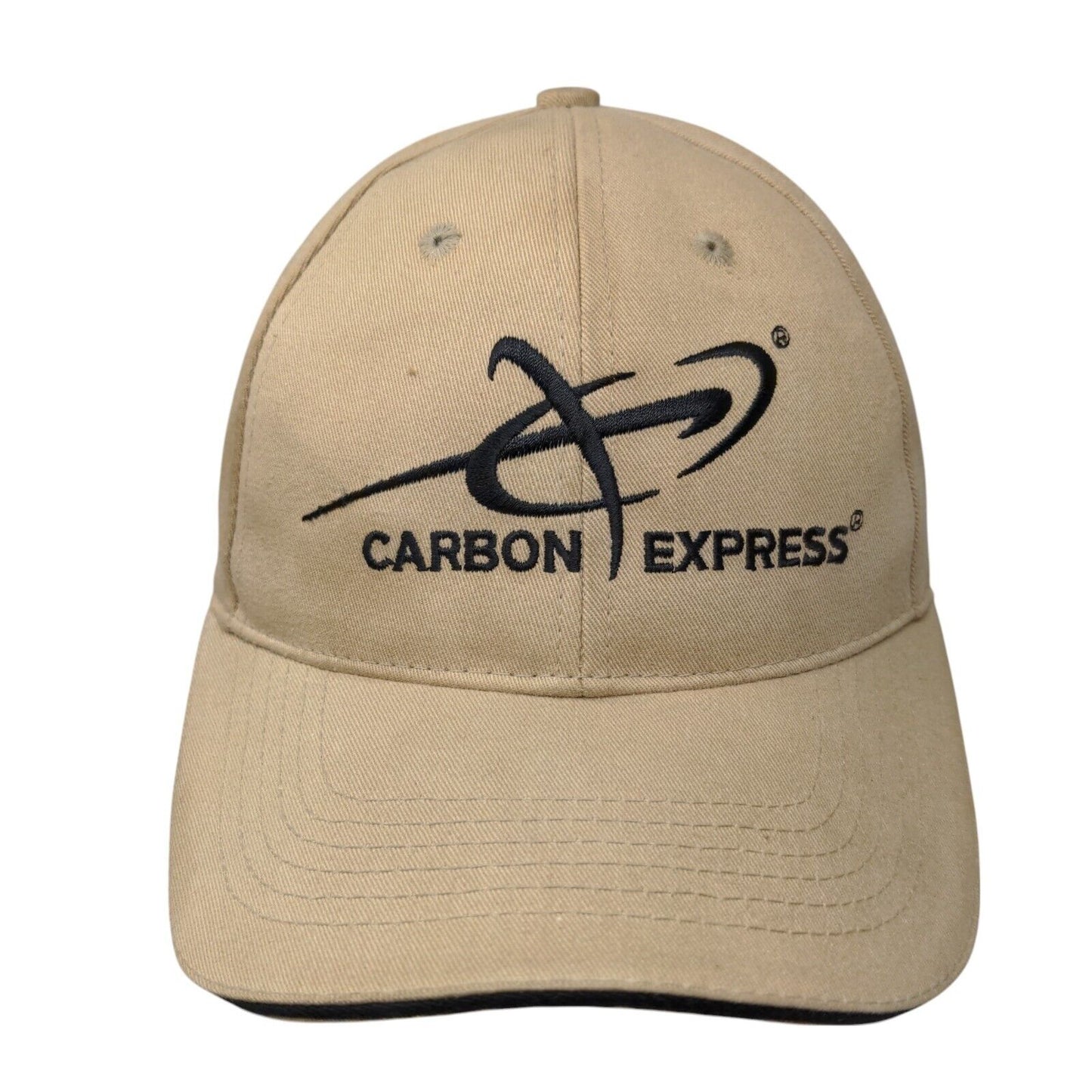 Carbon Express Slideback Hat Tan One Size Adjustable Embroidered