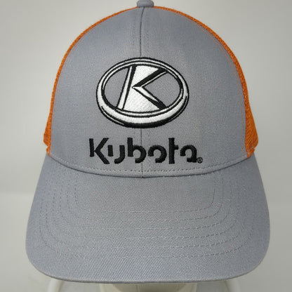 K-Products Kubota Baseball Cap Gray Orange One Size Mesh Back Idaho Tractor Hat