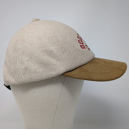 Old Navy Baseball Cap Beige Brown Red One Size Good Vibes Crew Faux Suede Hat