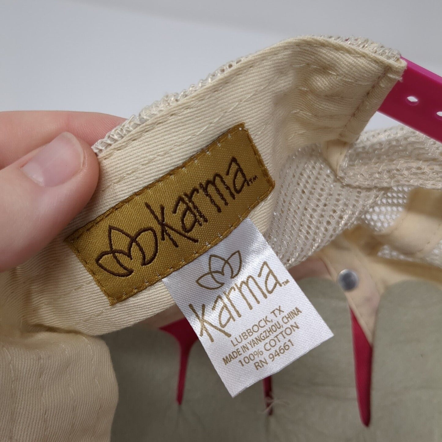 Hello Sunshine Snapbback Trucker Hat Pink One Size Adjustable Mesh Back Karma