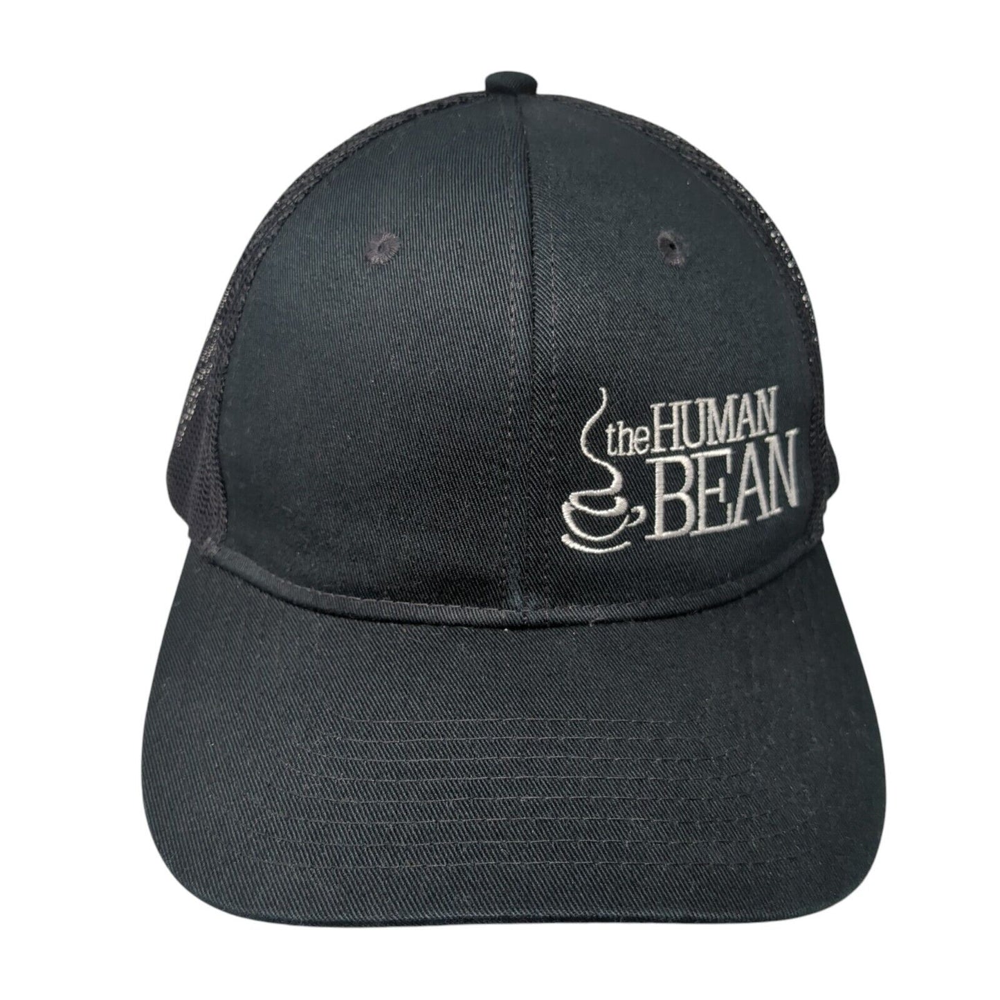 The Human Bean Snapback Trucker Hat Black OS Adjustable Mesh Port Authority