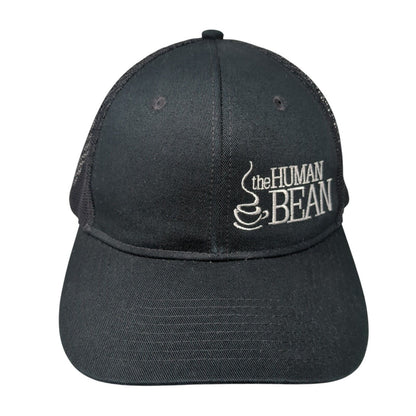 The Human Bean Snapback Trucker Hat Black OS Adjustable Mesh Port Authority