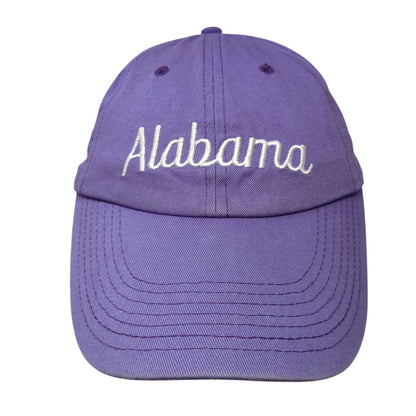 Alabama Strapback Hat Purple One Size Adjustable Embroidered 6 Panel