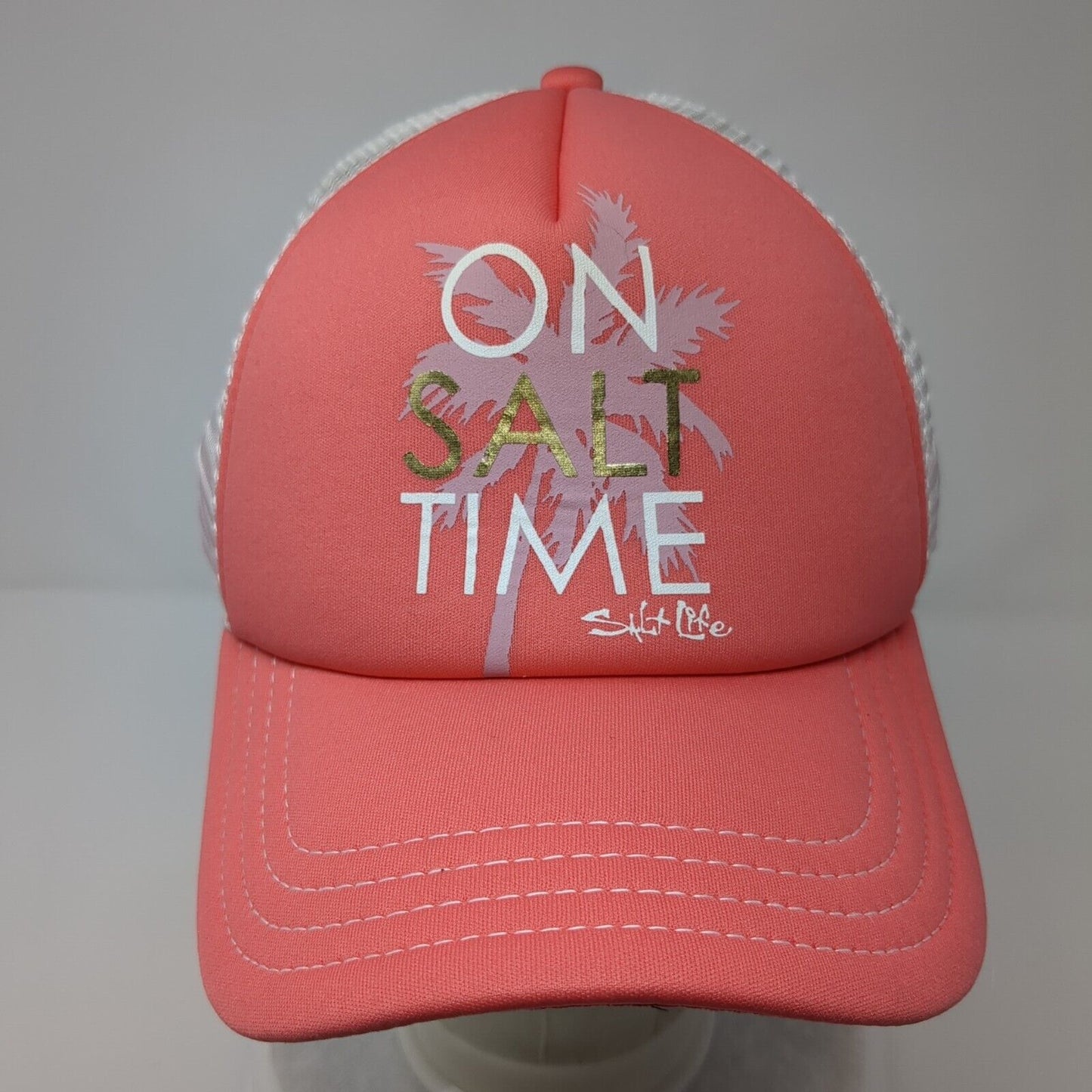 On Salt Time Snapback Trucker Hat Pink OSFM Mesh Back Adjustable Salt Life
