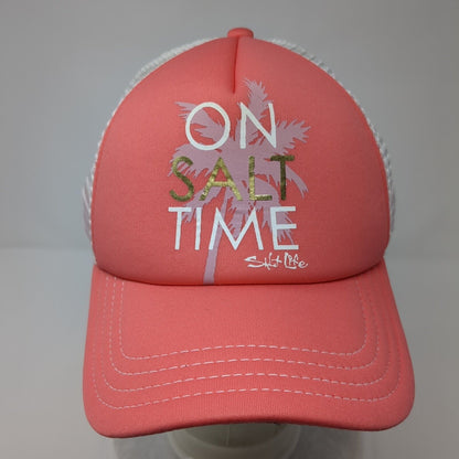 On Salt Time Snapback Trucker Hat Pink OSFM Mesh Back Adjustable Salt Life