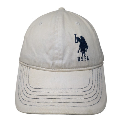 U.S. Polo Assn. Slideback Hat White Cream One Size Adjustable Embroidered