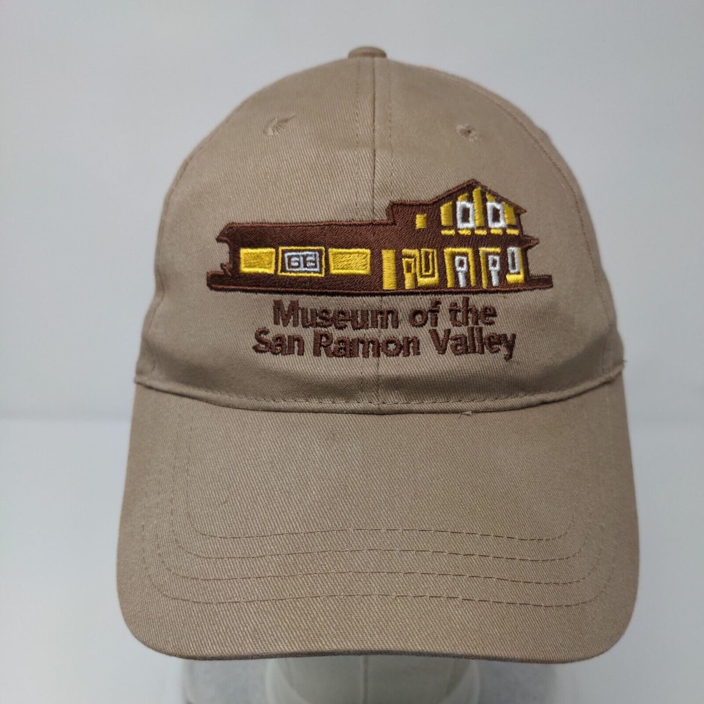 Museum of the San Ramon Valley Strapback Hat Tan OSFA Embroidered