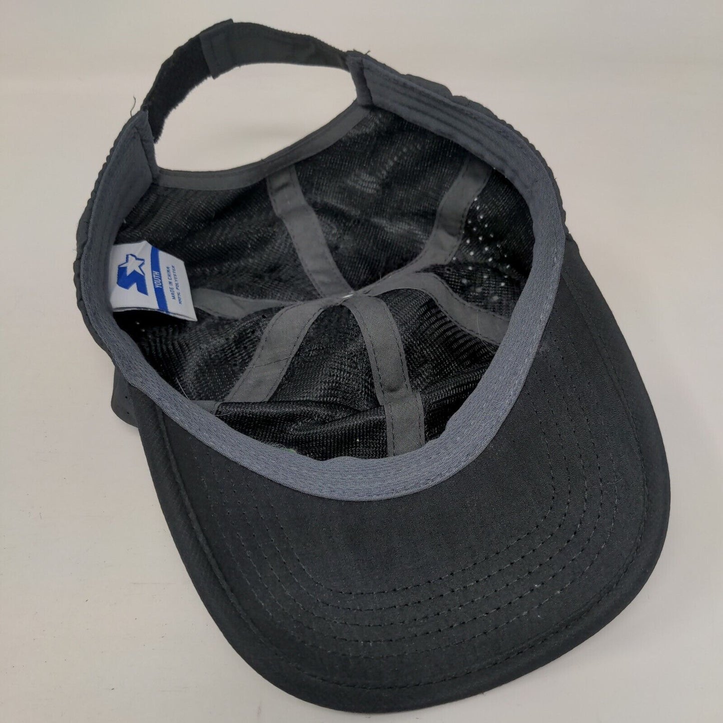 Starter Youth Strapback Hat Gray One Size Adjustable Embroidered 6 Panel