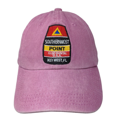 Southernmost Point Key West FL Slideback Hat Purplish-Pink OSFA Embroidered