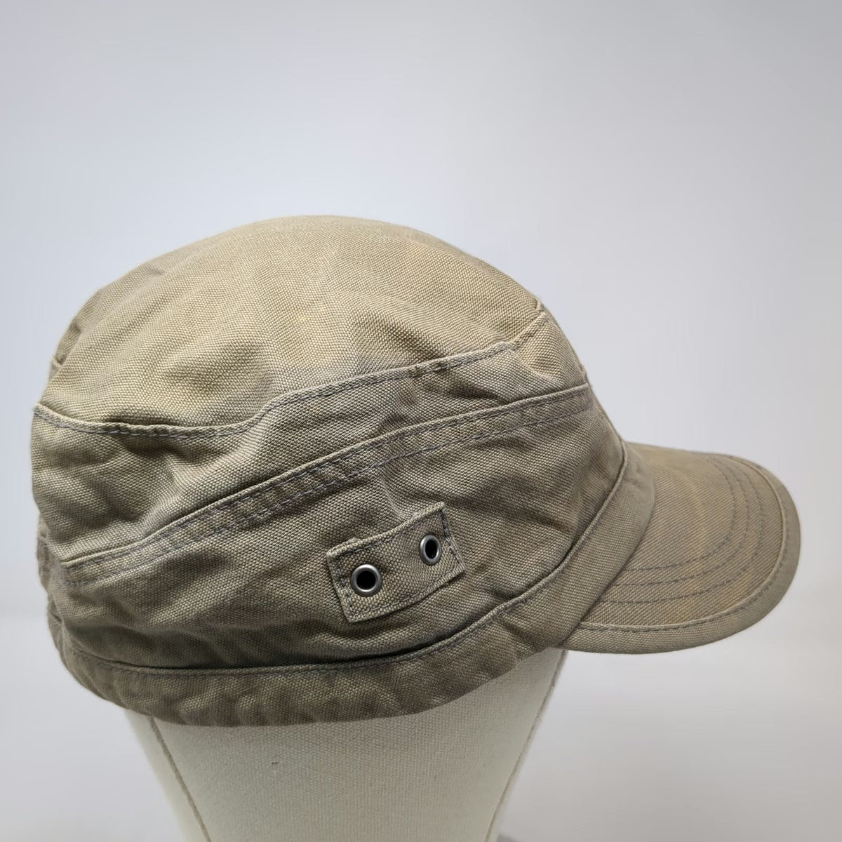 REI Army Cap Green XL Organic Cotton Hat Metal Logo Side Eyelets Outdoor Sun