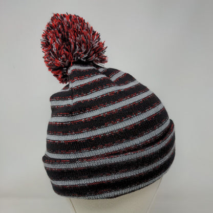 Zeroxposur Knit Pom Pom Beanie Hat Cap S/M Multicolor Striped