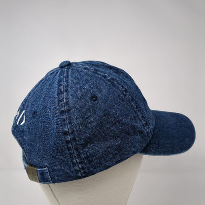 T21F Slideback Hat Blue One Size Adjustable Embroidered Denim 6 Panel
