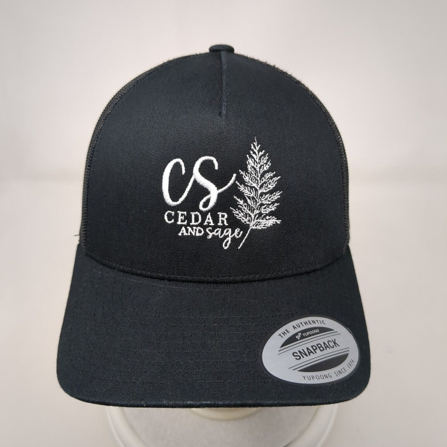 CS Cedar And Sage Snapback Trucker Hat Black OSFA The Classics Yupoong