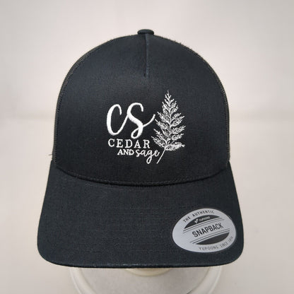 CS Cedar And Sage Snapback Trucker Hat Black OSFA The Classics Yupoong