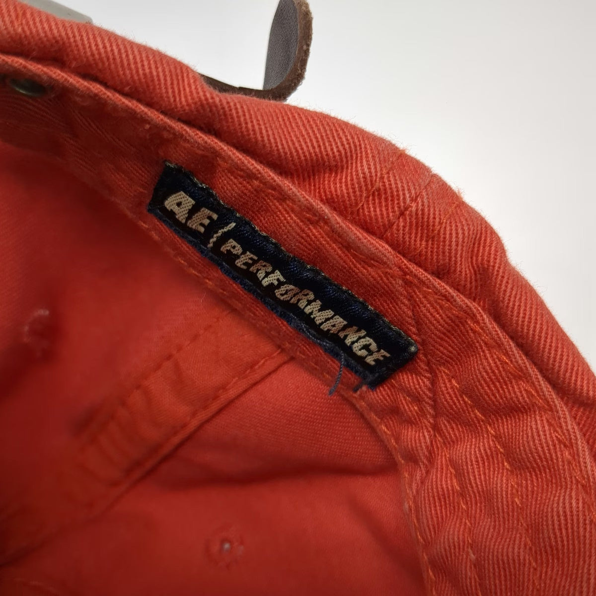 American Eagle Baseball Cap Orange One Size Distressed Snowboard Patch AE Hat
