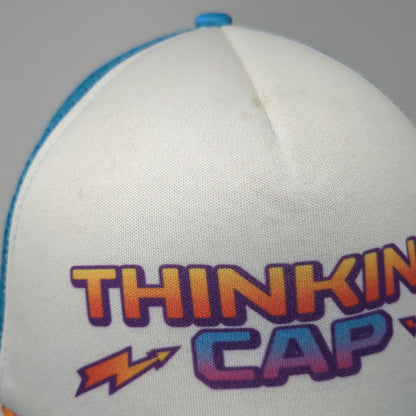 Netflix Stranger Things Thinking Cap Blue Trucker Hat OSFM Snapback Mesh Foam