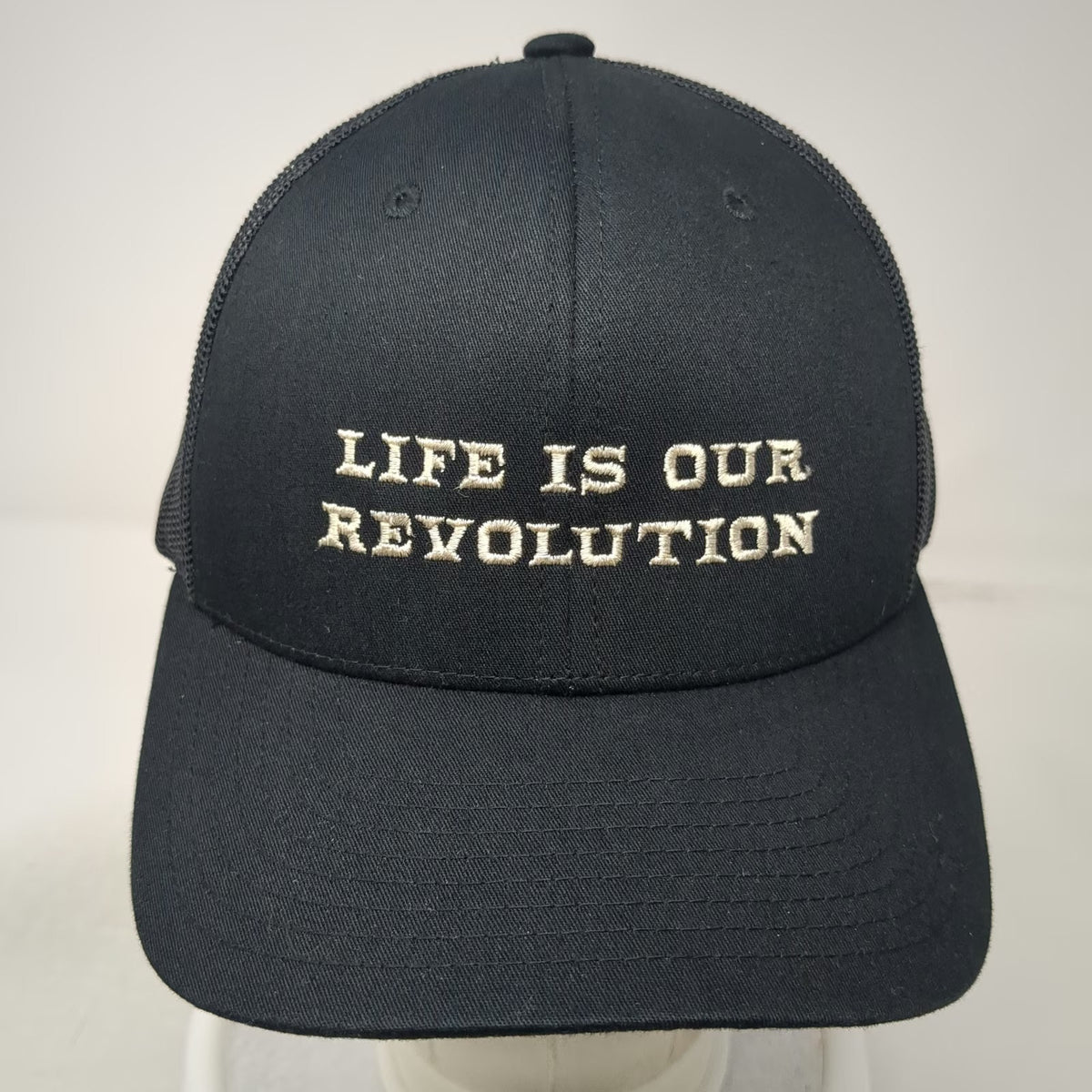 Yupoong The Classics Trucker Hat Black One Size White Rose Resistance Life Hat