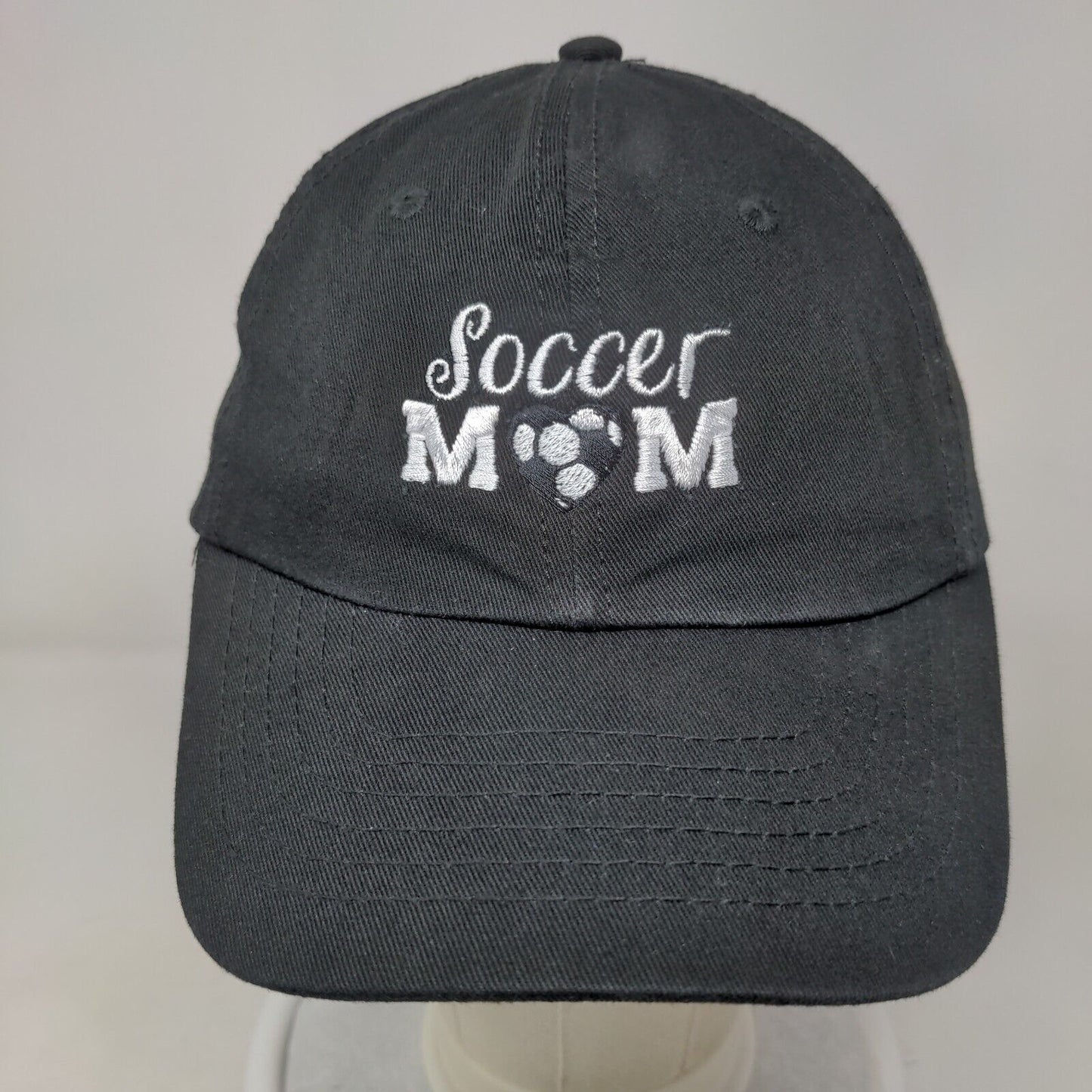 Soccer Mom Slideback Hat Black One Size Embroidered Adjustable Dalix