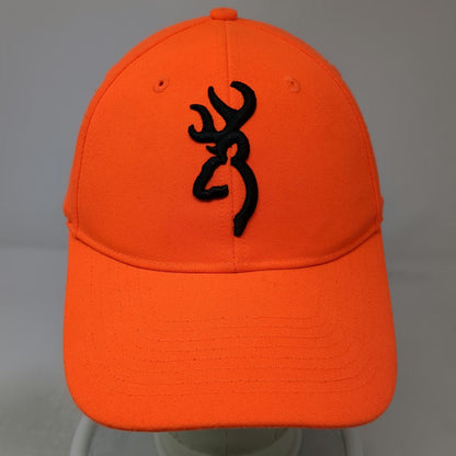 Browning Baseball Cap Orange One Size Strapback Buckmark Logo Hunting Safety Hat