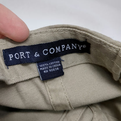 Port & Company Landmark Aviation Baseball Cap Beige One Size Strapback Logo Hat
