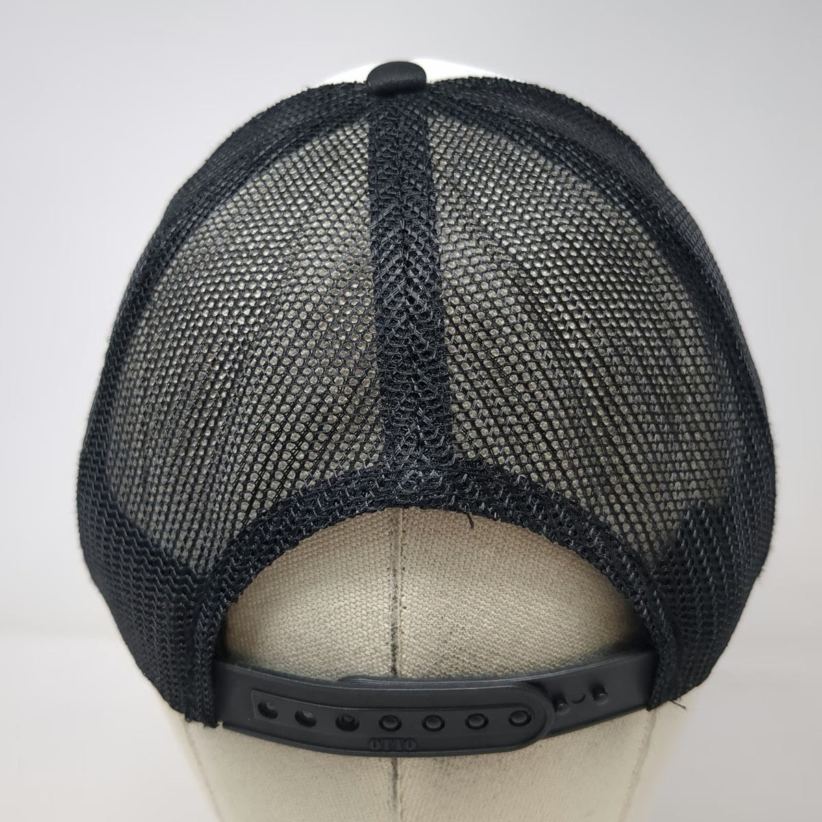 Otto Trucker Hat Black White One Size ENS Globe Logo Mesh Snapback Rope Hat