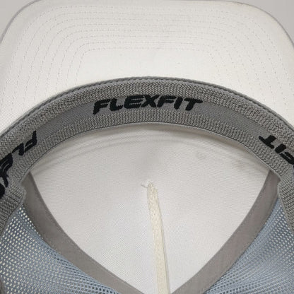 TravisMathew Baseball Cap Gray XL Fitted Mesh Stripes Flexfit Golf logo hat