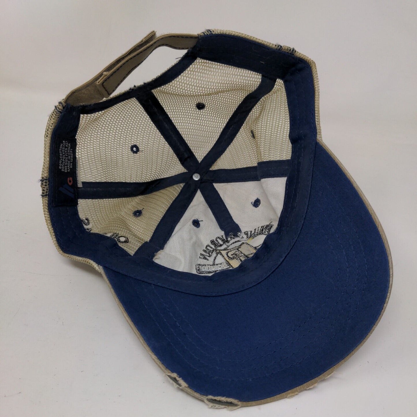 Phillips & Jordan Strapback Mesh Back Trucker Hat Tan OSFA Embroidered