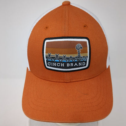 Cinch Brand Snapback Mesh Back Trucker Hat Orange One Size Adjustable