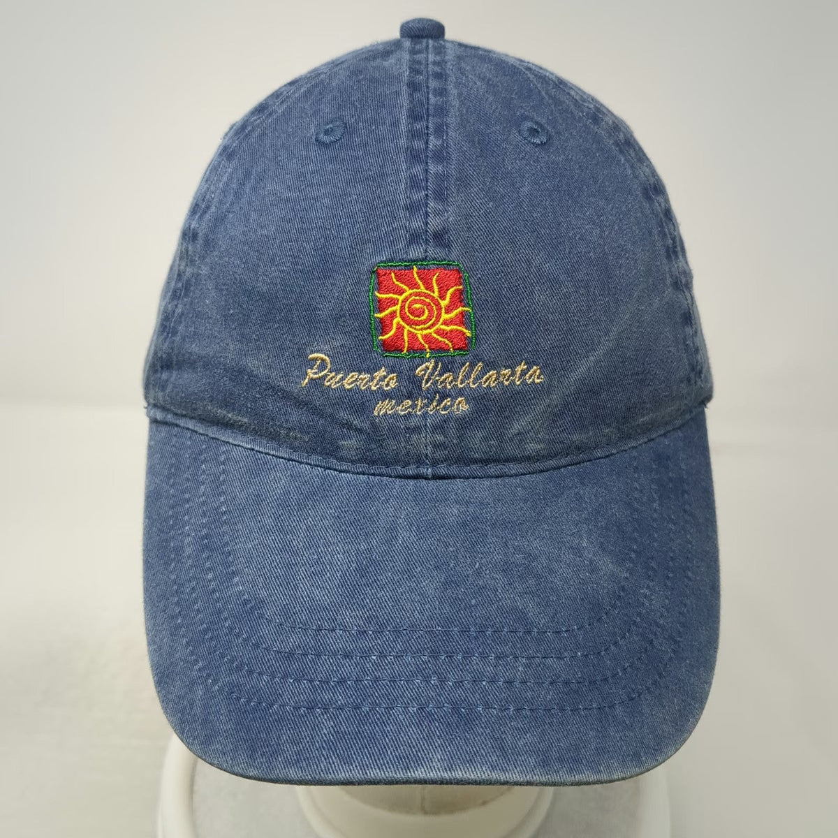 OTTO Baseball Cap Blue One Size Puerto Vallarta Mexico Sun Slideback Strap Hat