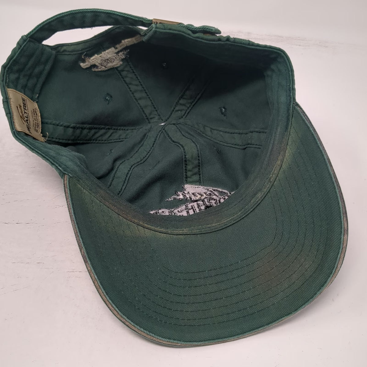 Realtree Baseball Cap Green One Size Team Logo Camo Fill Slideback Strap Hat
