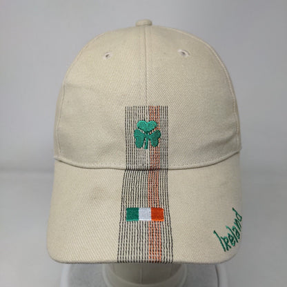 Clover Ireland Slideback Hat Tan OSFA Adjustable Embroidered Premier