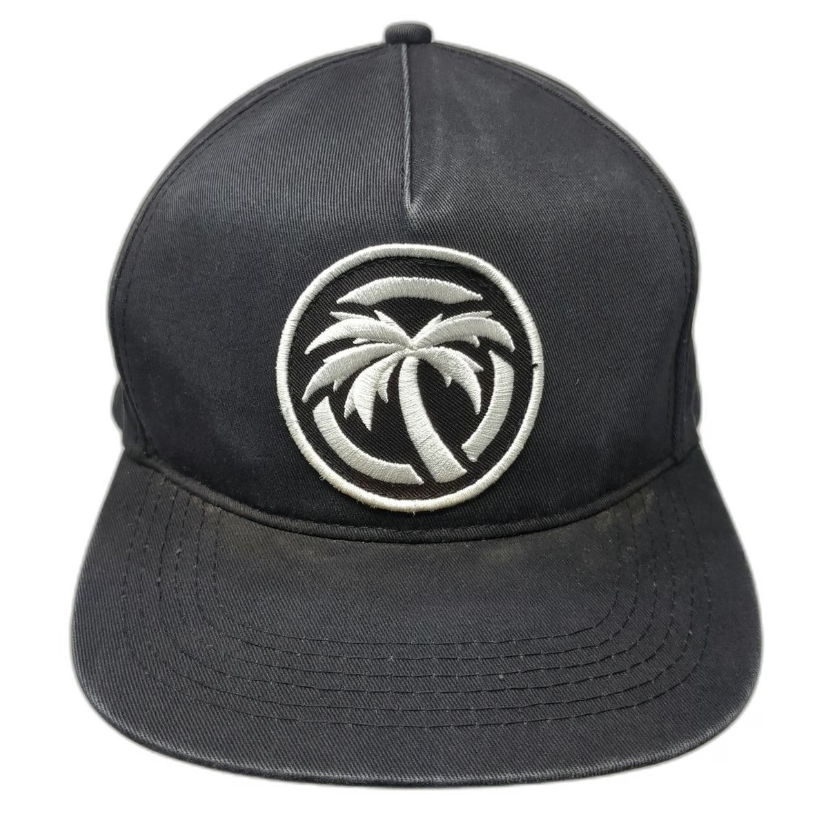 Heatwave 5 Panel Black Hat One Size Palm Tree Patch Snapback Flat Brim Cotton