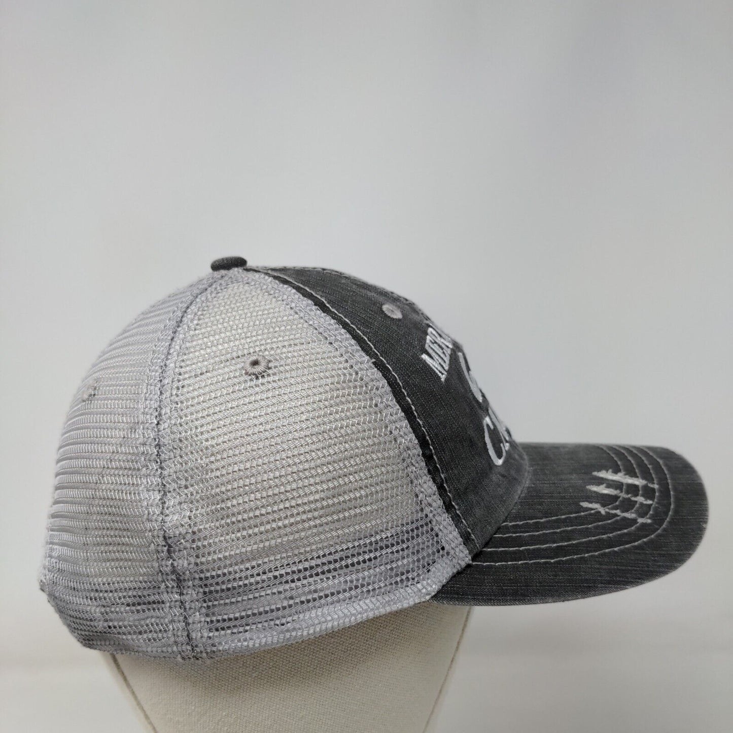 Mermaid Hair Don't Care Strapback Mesh Back Trucker Hat Gray OSFA