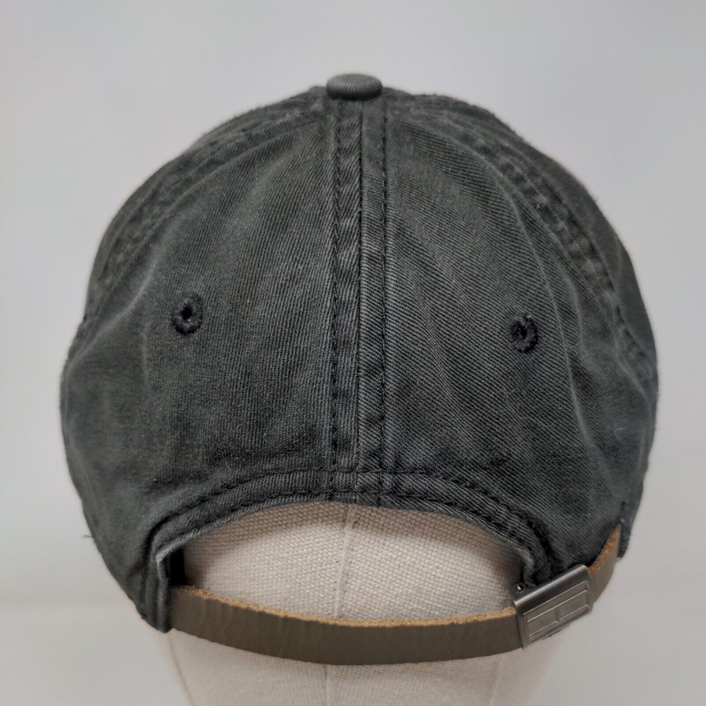 Tommy Hilfiger Slideback Hat Black One Size Embroidered Leather Strap