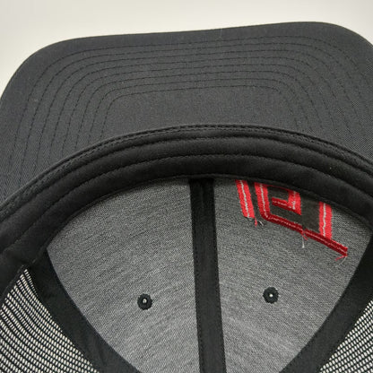 Richardson Trucker Hat Black L Red IGT Companies Logo Mesh Snapback 112 Flag
