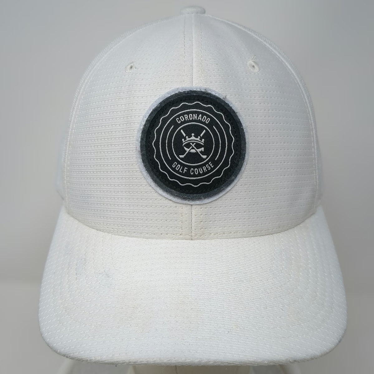 TravisMathew Baseball Cap White XL Coronado Golf Course Flexfit Polyester Hat