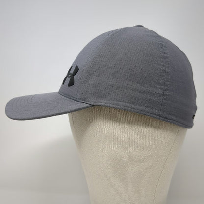 Under Armour Baseball Cap Gray L Fitted Textured Polyester Moisture Wicking Hat