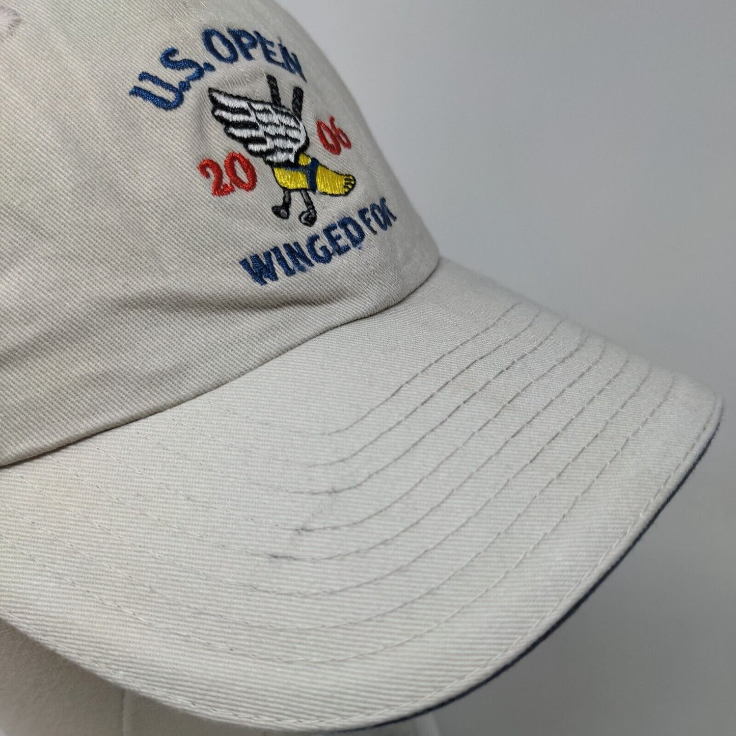 US Open 2006 Winged Foot Slideback Hat Tan One Size Embroidered USGA Member