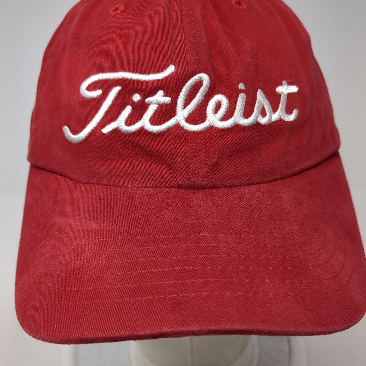 Titleist Fitted Baseball Cap Red OS True Fit Lightweight Embroidered 6 Panel