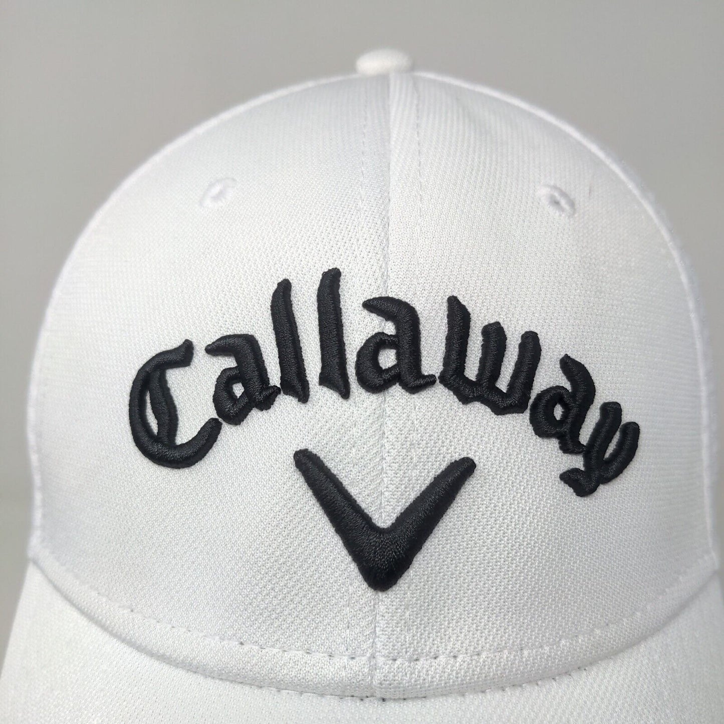 Callaway Men's Fitted Hat White Size S/M Embroidered Odyssey Golf Club Logo